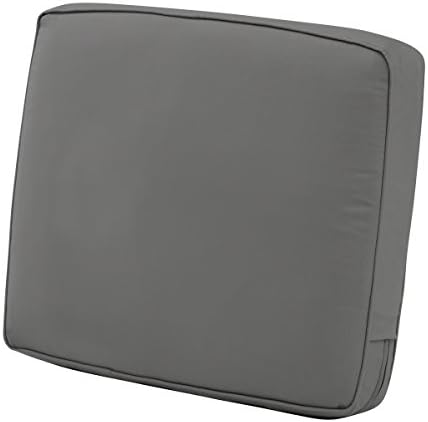 Classic Accessories Montlake Water-Resistant 21 x 20 x 4 Inch Patio Lounge Back Cushion, Light Charcoal Grey, Outdoor Loveseat Cushions by ClassicAccessories