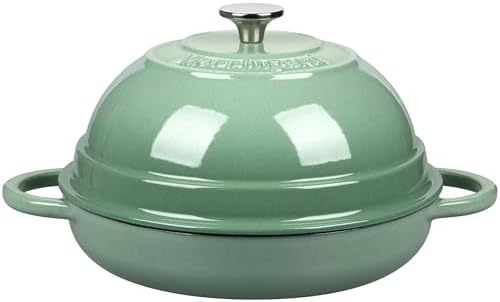 VORRINGARD Cast Iron Enameled Dutch Oven Pot with Lid for Bread Baking, Bread Oven, 6 Quart, Sage Green by Unknown