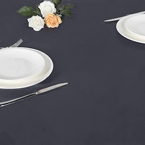 LUSHVIDA Round Tablecloth, Fitted Table Cloth for 57"-68" Tables, Grey - Image 5