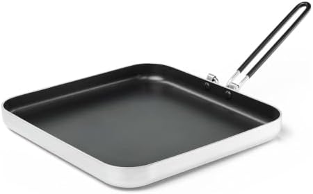 GSI Outdoors Bugaboo Ceramic Square Frypan, 10 in, Folding Handle by GSIOutdoors