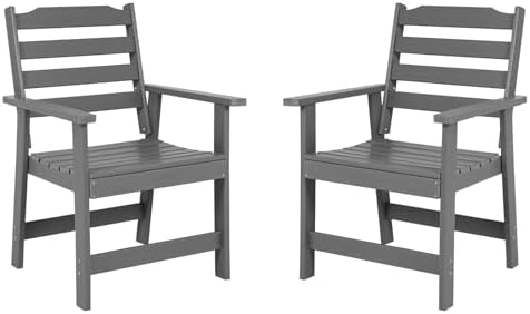 FUNBERRY Outdoor Dining Chairs Set of 2, HDPE Patio Chairs for Outside by FUNBERRY