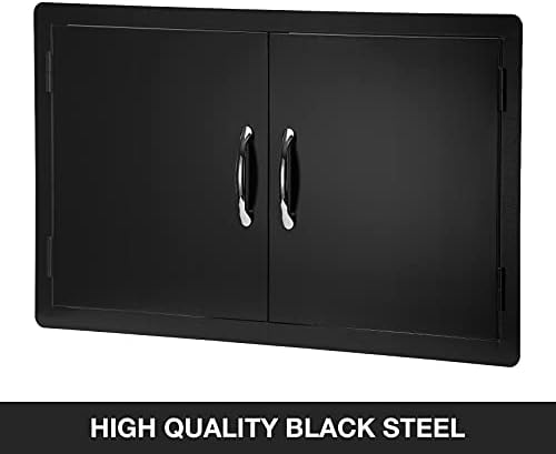 Stanbroil 36" x 21" Double Access Door for Outdoor Kitchen, Black Steel - Image 3