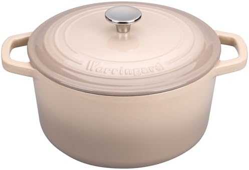 VORRINGARD Enameled Cast Iron Dutch Oven Pot with Lid, for Bread Baking, Round Bread Oven- include Sourdough Bread Baking Supplies Set, 4.5QT, Latte - Image 4