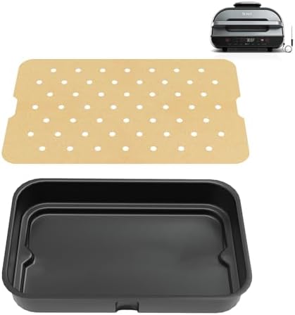 Grill Cooking Pot and Liners for Ninja Foodi FG551 DG551 DG651 Smart XL, Air Frying Griddle Pot with Disposable 100pcs Liners for Ninja Foodi Smart XL Accessories by GLOWYE