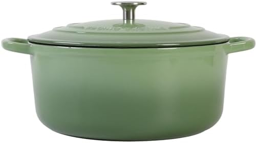 EDGING CASTING Enameled Dutch Ovens Cast Iron Dutch Oven Pot with Lid for Bread Baking, Cook, Dual Handle, 7 Quart, Pistachio Green - Image 7