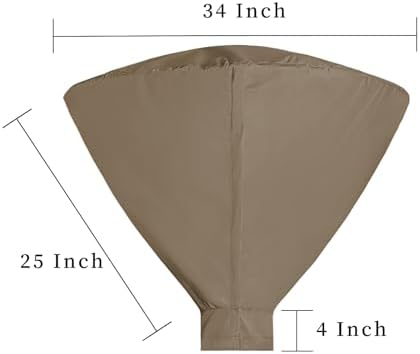 Easy-Going Patio Heater Head Cover, Outdoor Round 35"D Heater Cover, Camel - Image 2