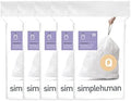 simplehuman Code Q 100 Count Custom Fit Liners, Drawstring Kitchen Trash Bags, One-by-One Mess-Free Dispense, Extra Thick & Double Seamed, 50% PCR Plastic, 50-65 Liter / 13-17 Gallon, White by Unknown