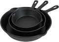 Sunnydaze 3-Piece Pre-Seasoned Heavy-Duty Cast Iron Skillet Set - 6-Inch, 7-Inch, and 10-Inch Black Metal Frying Pans by SunnydazeDecor