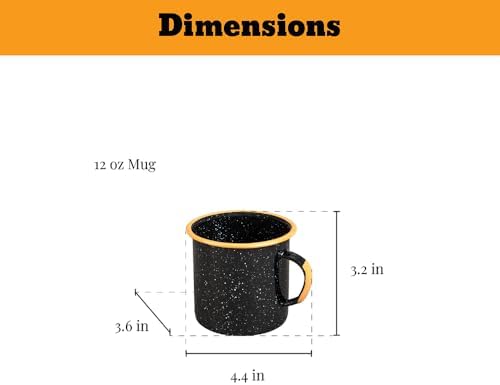 Granite Ware 12-Piece Outdoor Set, Enameled Steel, Perfect for Camping & Picnics - Speckled Black with Color Rim - Image 4