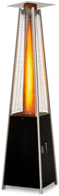 BTExpert 48000 BTU Pyramid Patio Heater for Outdoor Double Layer Stainless Steel Burner Triple Protection System Quartz Glass Tube Propane Heater for Home & Commerical Black by BTEXPERT