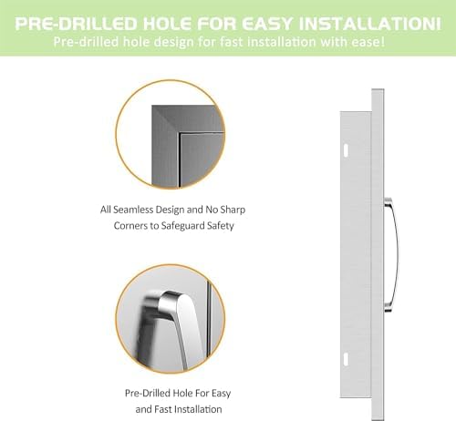 BBQ Access Single Doors 17Wx24H Flush Mount Stainless Steel Outdoor Kitchen Door for Outside Cabinets and BBQ Island - Image 5