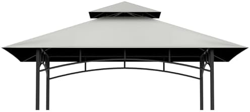 5' x 8' Grill Gazebo Replacement Top, Gray Canopy Top Cover Only by COVBOARD
