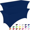 Smiry 2 Pack Spandex Table Cloth 4FT, Elastic Fitted Navy Tablecloth by Smiry