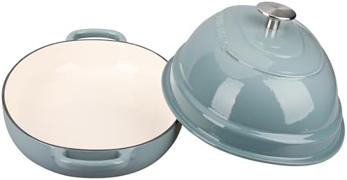 EDGING CASTING Enameled Oval Cast Iron Dutch Oven Pot with Lid, Bread Dutch Oven for Sourdough Bread Baking, Dutch Oven Bread, Bread Oven, 6QT, Seasalt - Image 5