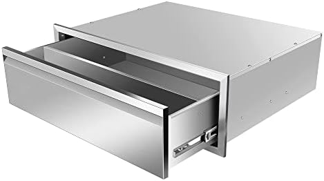 Outdoor Kitchen Drawers Stainless Steel 30W X 10H X 23D Inch, Flush Mount Single BBQ Island Drawers with Hidden Handle for Outdoor Kitchens, Patio or Grill Station by OUKIDR