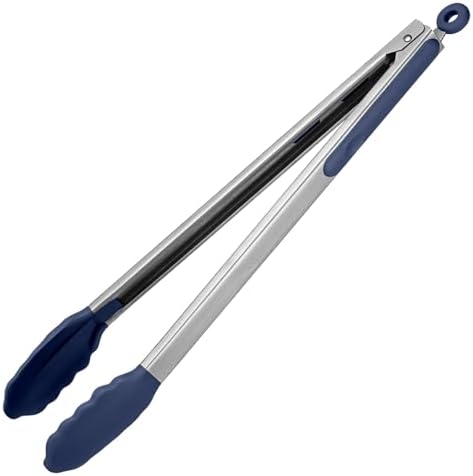 U-Taste Kitchen Tong for Cooking, 600ºF Heat-Resistant, 16in/Midnight Blue by U-Taste