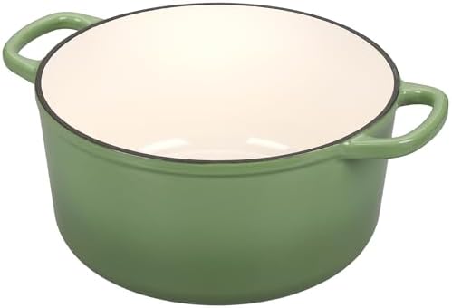 EDGING CASTING Enameled Cast Iron Dutch Oven with Sourdough Bread Baking Kit, Bread Dutch Oven with Lid, Includes Proofing Basket & Baking Tools, 5qt, Pistachio Green - Image 4
