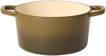 Crock-Pot Artisan 5-Quart Enameled Cast Iron Dutch Oven Pot with Lid, Round, Gradient Sage Green, Oven Safe Cookware - Image 6