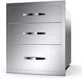 Outdoor Kitchen Drawers 20W x 27H x 23D Inch, Flush Mount Access BBQ Island Drawers for Outdoor Kitchens or BBQ Island Patio Grill Station by KODOM