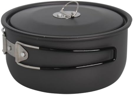 MIRRO 1.3 Qt Hard Anodized Camping Pot with Lid for Hiking Backpacking by VisitMirro