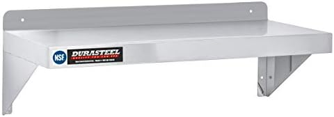 DuraSteel Heavy Duty Wall Mount Shelf - 36" Wide x 14" Deep Classic Stainless Steel Wall Floating Shelves - NSF Metal Storage Wall Shelves - For Commercial Kitchen, Laundry Room, Garage, Food Truck - Image 4