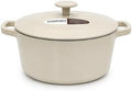 Cuisinart Chef's Classic Enameled Cast Iron Dutch Oven with Lid, Porcelain Enameled Interior, Oven Safe, Induction Compatible, 5-Quart, Round, Linen by Cuisinart