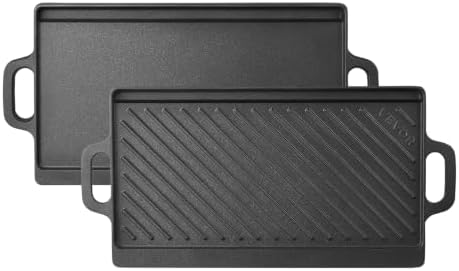 VEVOR Reversible Grill/Griddle 20x9 in Pre-Seasoned Cast Iron Pan Handle by VEVOR