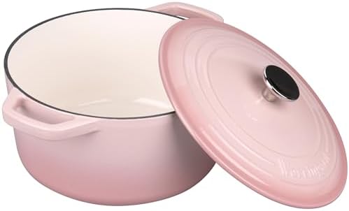 VORRINGARD Enameled Cast Iron Dutch Oven Pot with Lid, for Bread Baking, Round Bread Oven- include Sourdough Bread Baking Supplies Set, 6QT, Pink - Image 5
