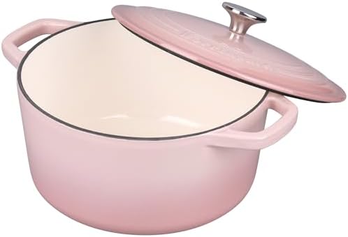 VORRINGARD Enameled Cast Iron Dutch Oven Pot with Lid, for Bread Baking, Round Bread Oven- include Sourdough Bread Baking Supplies set, 4.5QT, Pink - Image 6