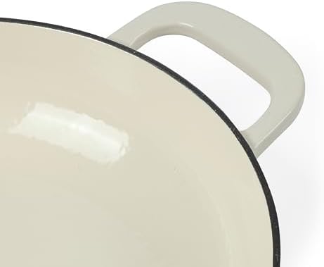 Martha Stewart Gatwick 3.5-Quart Enameled Cast Iron Dutch Oven Braiser – Linen with Gold Knob – Durable Heavy-Duty Braising Pot for Slow Cooking and Searing - Image 5