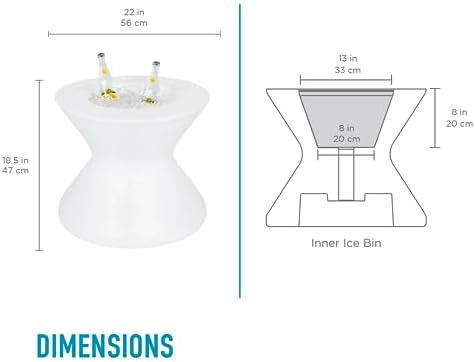 Ledge Lounger - Signature Tall Ice Bin Side Table with Umbrella Hole - Table Only, No Lid - All Weather, Outdoor Ice Chest Cooler Side Table - Water Depths 0-15” - for Pool, Sundeck, Patio - Image 3