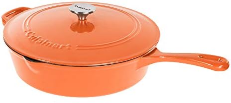 Cuisinart Chef's Classic Enameled Cast Iron Dutch Oven with Lid, Porcelain Enameled Interior, Oven Safe, Induction Compatible, 12-Inch, Chicken Fryer, Terracotta Orange by Cuisinart