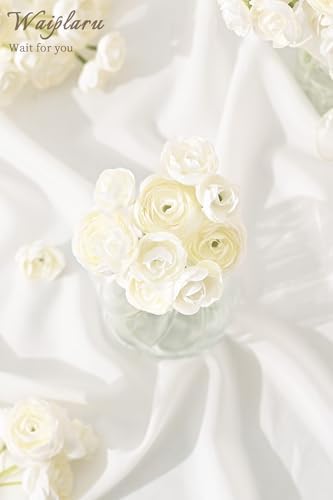 Fake Flowers Faux Flower Artificial Ranunculus Flowers White Peonies - Image 6