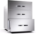 Outdoor Kitchen Drawers, Triple BBQ Drawers Stainless Steel Built-in Drawer For Outdoor Kitchen Island, Patio Grill Station,Three Drawers by OLIPIC