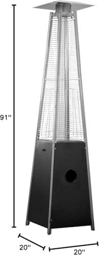 Golden Flame Resort Model 49,000 BTU NATURAL GAS Glass-Tube Flame Patio Heater in Rich-Mocha Matte Finish with Mobility Wheels and Protective Cover - Image 7