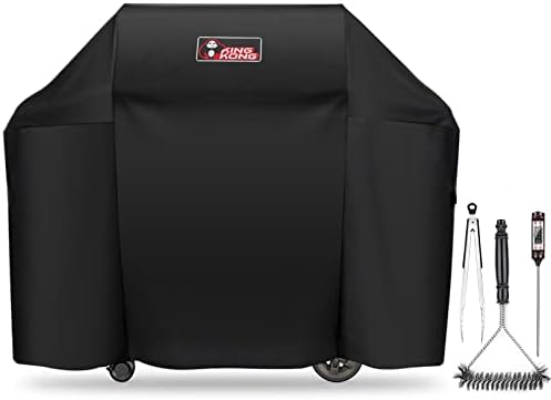 Kingkong 7130 Grill Cover for Weber Genesis II 3 Burner Grill and Genesis 300 Series Grills (Compared to 7130) including Brush, Tongs and Thermometer by Kingkong
