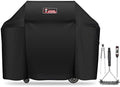 Kingkong 7130 Grill Cover for Weber Genesis II 3 Burner Grill and Genesis 300 Series Grills (Compared to 7130) including Brush, Tongs and Thermometer by Kingkong