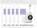 simplehuman Code P 100 Count Custom Fit Liners, Drawstring Kitchen Trash Bags, One-by-One Mess-Free Dispense, Extra Thick & Double Seamed, 50% PCR Plastic, 50-60 Liter / 13-16 Gallon, White by Unknown