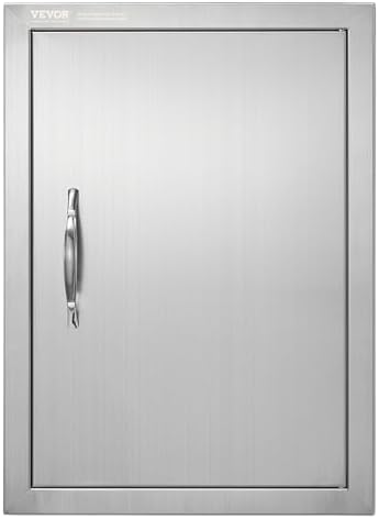 VEVOR Outdoor BBQ Access Door, 16W x 22H Inch, Stainless Steel Flush Mount, Vertical Door with Handle for Grilling Station by VEVOR