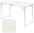 Aluminum Folding Camping Table,3 Adjustable Heights Lightweight (White, 4FT by Road+Ahead