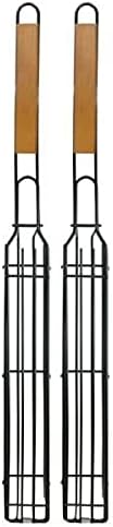 Outset Non-Stick Kabob Grill Basket, Set of 4 19.5" x 2" x 1.5" BBQ Baskets - Image 2