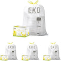 EKO 21 Gallon / 50-90 Liter, Drawstring TrashBags,Extra-Strong Garbage Bags,Lemon Zest Scent-Continuous Odor Control,Easy-Dispense Roll for Kitchen & Household Use, Code G,White, 60 Count (Pack of 4) by Unknown
