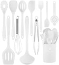 White Kitchen Utensils Set-12 Pieces Silicone Cooking Utensils Set by Pranski