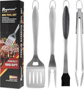 ROMANTICIST 4pcs Heavy Duty Grill Accessories for Top Chef - Professional Grill Tool Set & Basic BBQ Tools for Backyard Restaurant Outdoor Kitchen - Deluxe Grill Gift for Dad on Father’s Day Christmas by ROMANTICIST