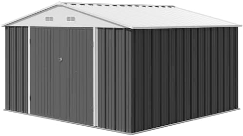 Devoko 10x10 FT Outdoor Storage Shed, Gray - Image 7