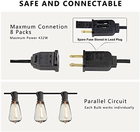 Outdoor String Lights Waterproof 200FT Outside Lighting for Patio Backyard - Image 3