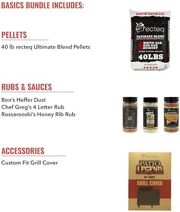 recteq Patio Legend 600 Pellet Smoker, Pellet Grill with Wifi & App Connectivity, Outdoor Smokers Grills, Wood Pellet Grills, Temp Range 180° to 700+°, Smoker Grill + Grilling Basics Bundle - Image 3
