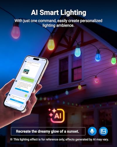 NEEWER NR01 96ft Outdoor String Lights, App Control Smart AI RGBW Lighting - Image 5