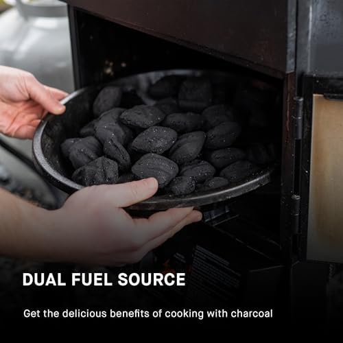 Masterbuilt 30-Inch Dual Fuel Propane & Charcoal Vertical Smoker with 730 Sq. In. Cooking Space, Push-Button Ignition, Temperature Gauge, 4 Smoking Racks, Black - Image 3