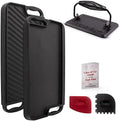 Cuisinel Cast Iron Griddle/Grill + Burger Press + Pan Scrapers - Reversible Pre-Seasoned 20" X 10" Dual Handle Flat Skillet + Griller Pan + Cleaning Accessories - Use Indoor/Outdoor Stove Burner, Gas by Cuisinel